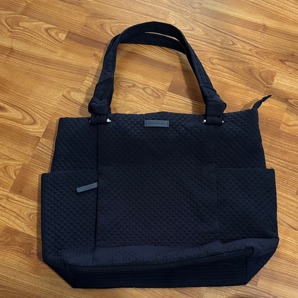 Navy Quilted Tote Bag